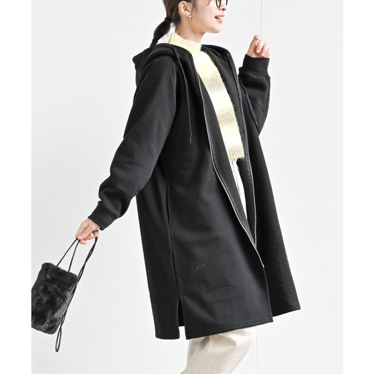 裏起毛ロングZIPパーカーワンピース[品番：RPSW0002209]｜rps