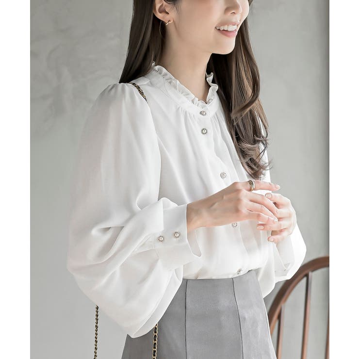 ボリューム袖フリルネックブラウス | rps | 詳細画像14 