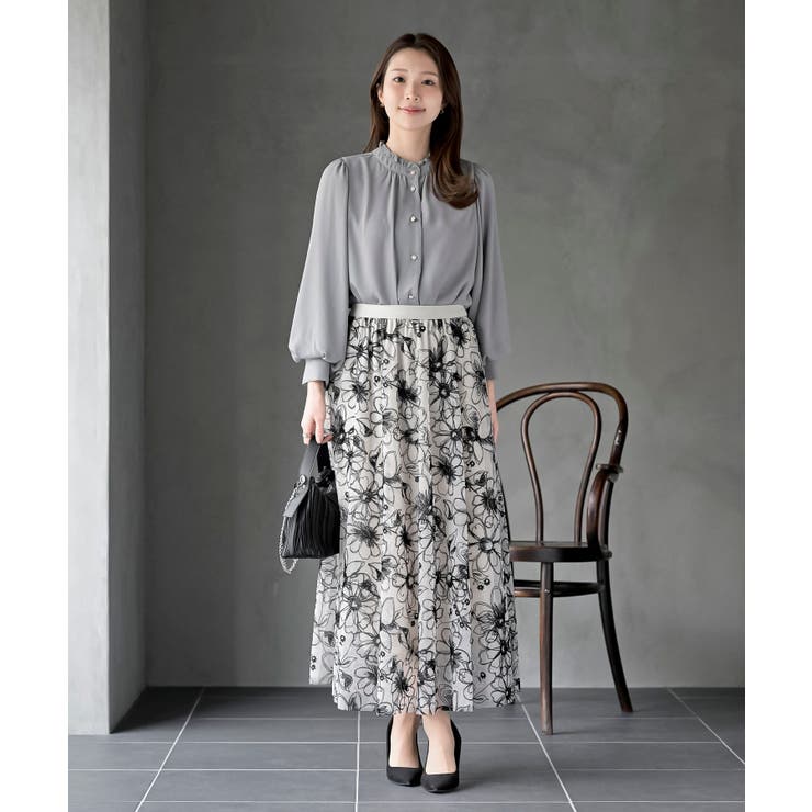 ボリューム袖フリルネックブラウス | rps | 詳細画像3 