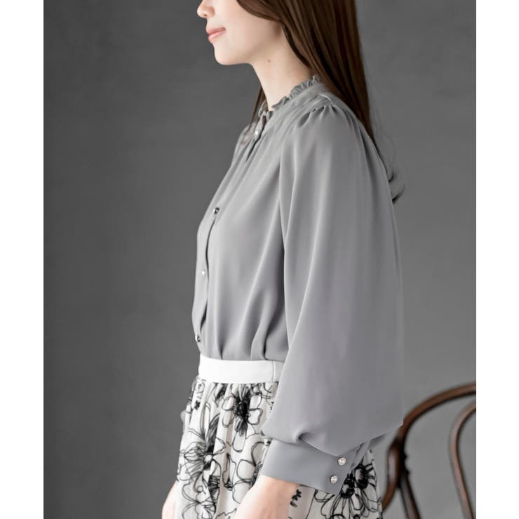 ボリューム袖フリルネックブラウス | rps | 詳細画像7 