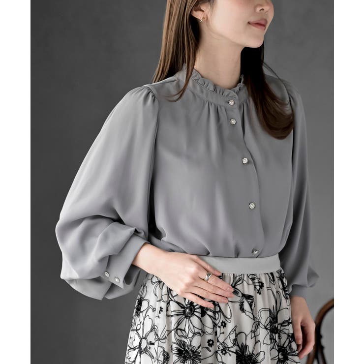 ボリューム袖フリルネックブラウス | rps | 詳細画像9 