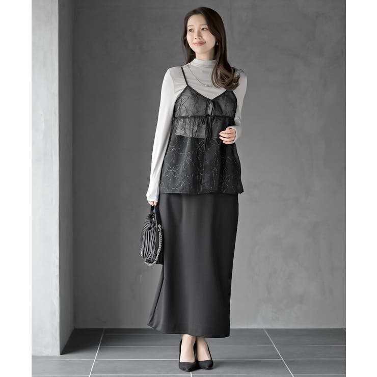 花柄刺繍前開きダブルリボンキャミチュニック | rps | 詳細画像24 