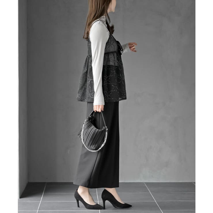 花柄刺繍前開きダブルリボンキャミチュニック | rps | 詳細画像27 