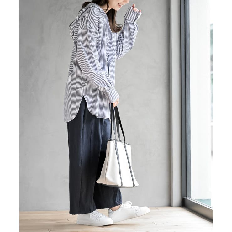 コットンシアーストライプフード付きブラウス | rps | 詳細画像11 