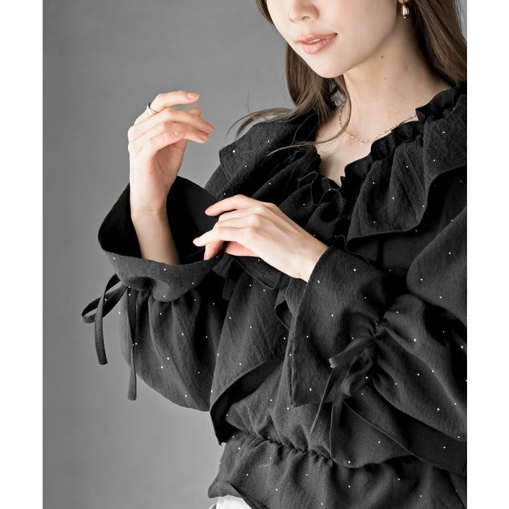 ホットフィックスクロスフリルペプラムブラウス | rps | 詳細画像14 