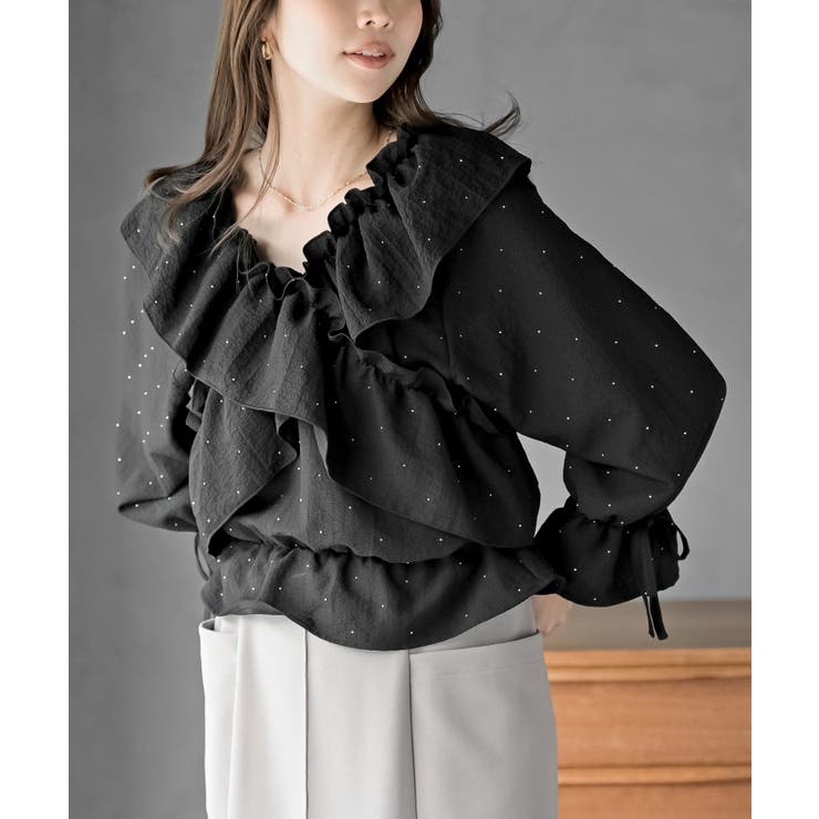 ホットフィックスクロスフリルペプラムブラウス | rps | 詳細画像15 