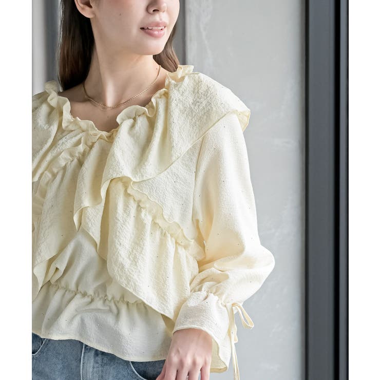 ホットフィックスクロスフリルペプラムブラウス | rps | 詳細画像6 