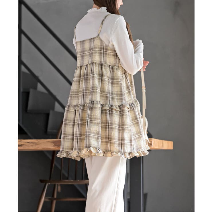 ワッフルチェックリボンキャミチュニック | rps | 詳細画像20 