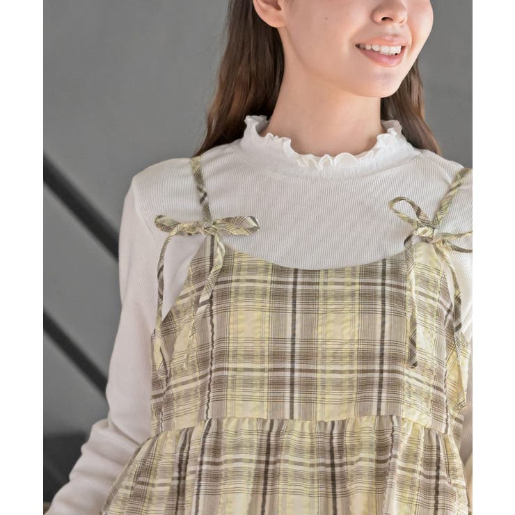 ワッフルチェックリボンキャミチュニック | rps | 詳細画像22 