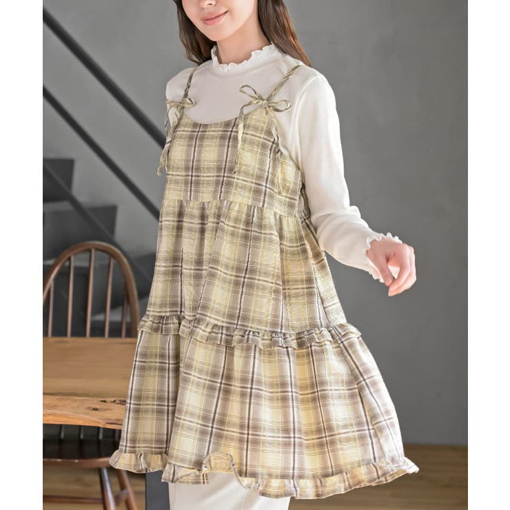 ワッフルチェックリボンキャミチュニック | rps | 詳細画像23 