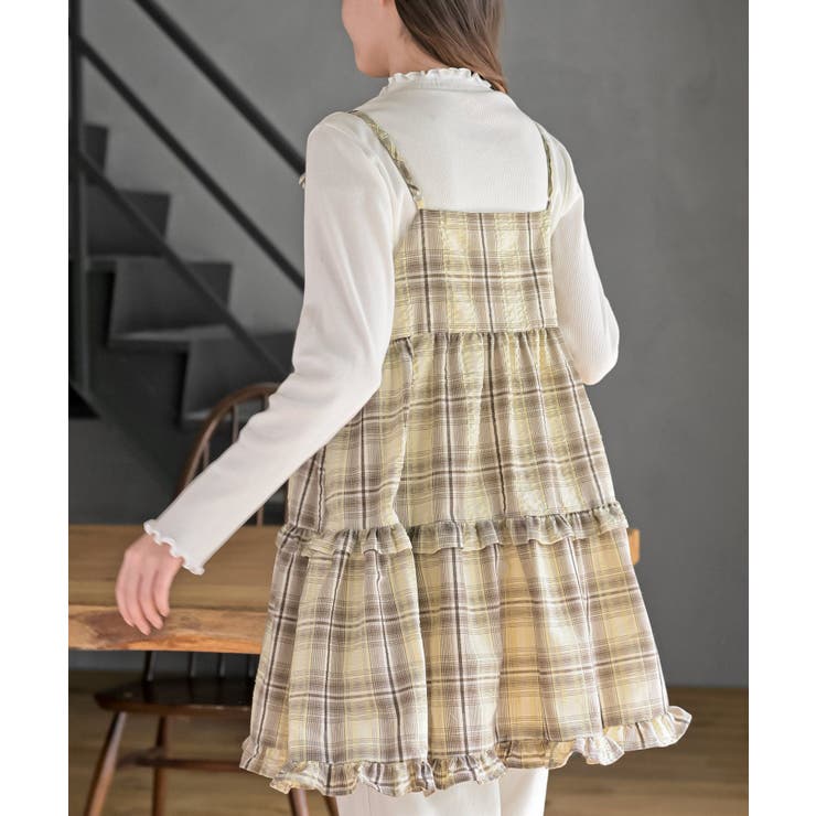 ワッフルチェックリボンキャミチュニック | rps | 詳細画像24 