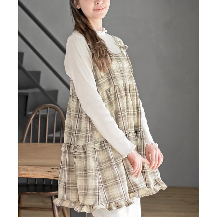 ワッフルチェックリボンキャミチュニック | rps | 詳細画像25 