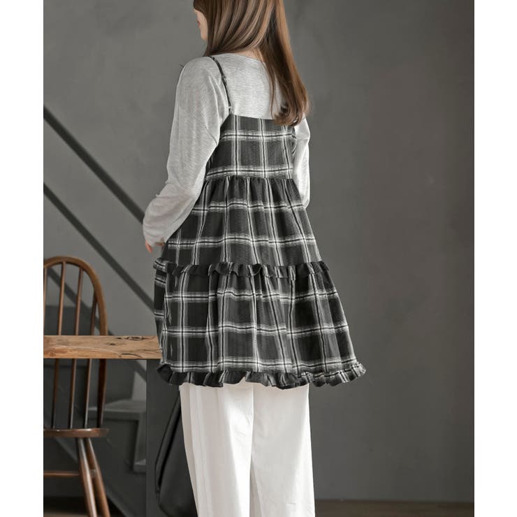 ワッフルチェックリボンキャミチュニック | rps | 詳細画像4 