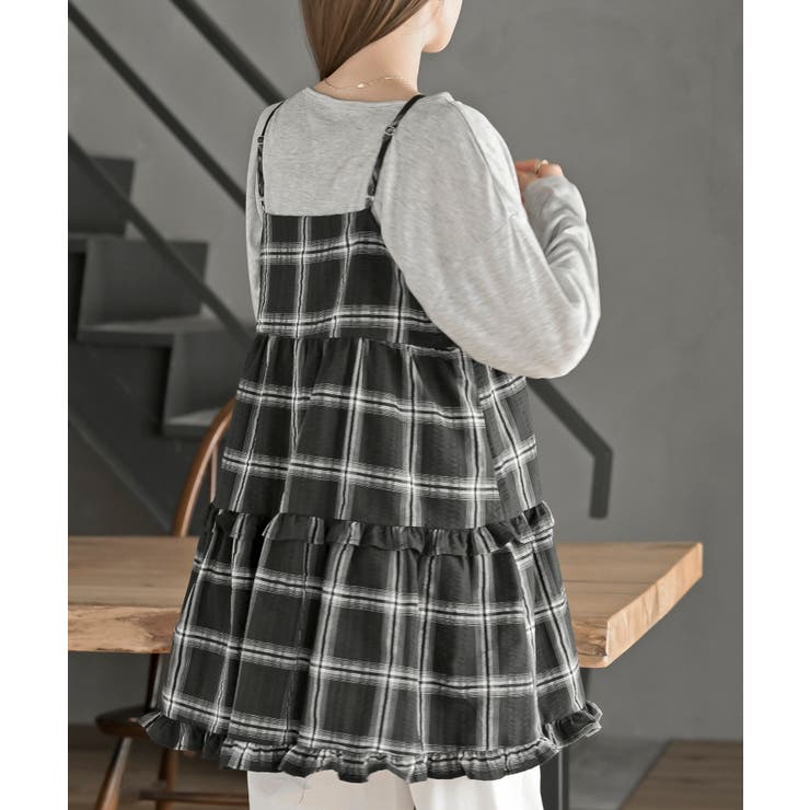 ワッフルチェックリボンキャミチュニック | rps | 詳細画像8 