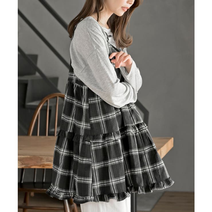 ワッフルチェックリボンキャミチュニック | rps | 詳細画像9 