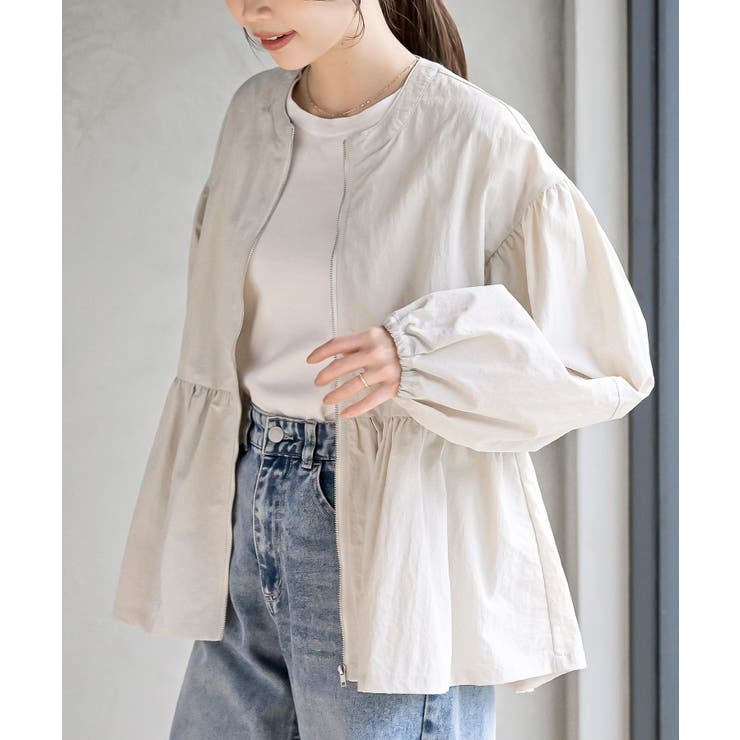 アイボリー | ペプラムジップジャケット | rps