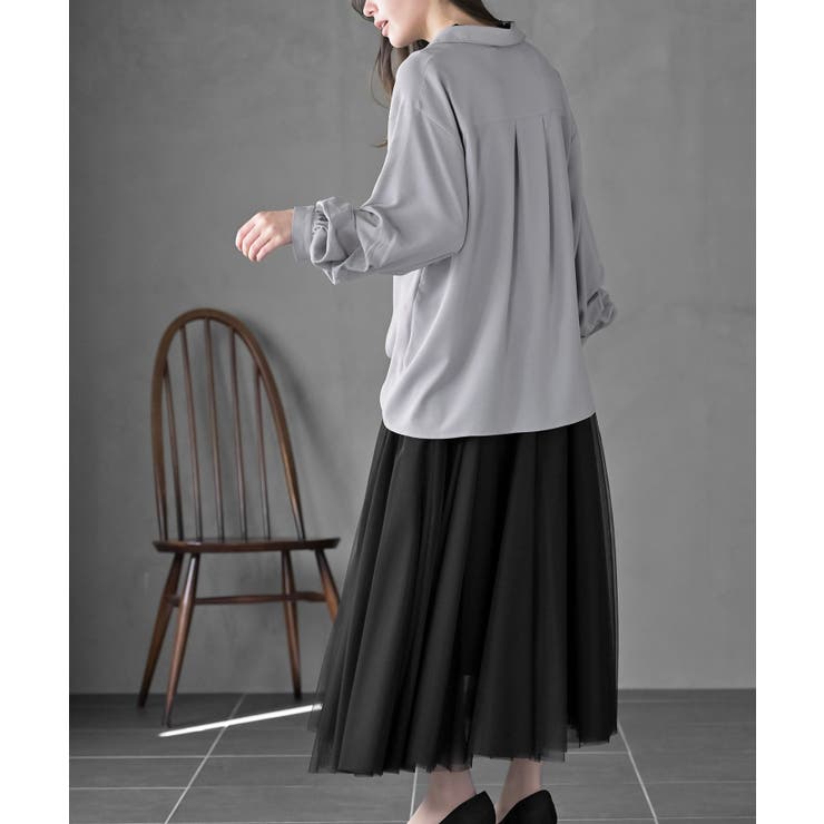 変形袖タックスキッパーブラウス | rps | 詳細画像12 