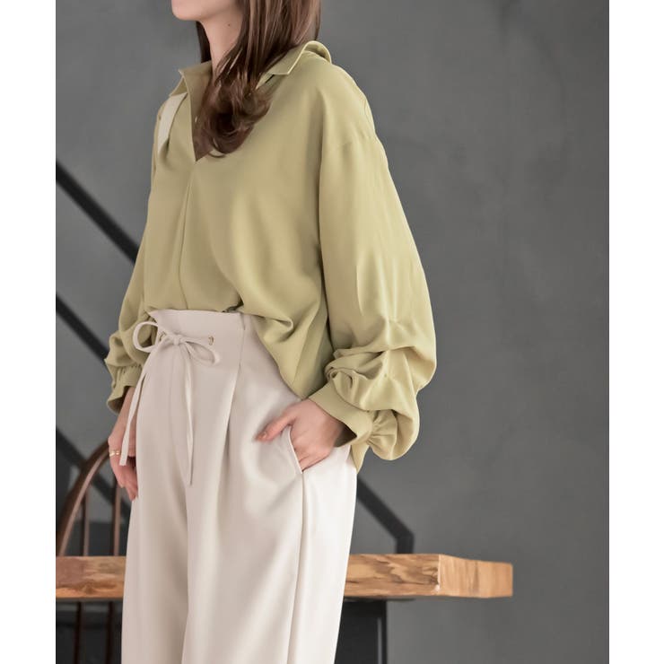 変形袖タックスキッパーブラウス | rps | 詳細画像19 