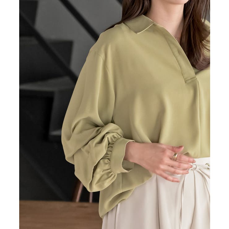 変形袖タックスキッパーブラウス | rps | 詳細画像23 