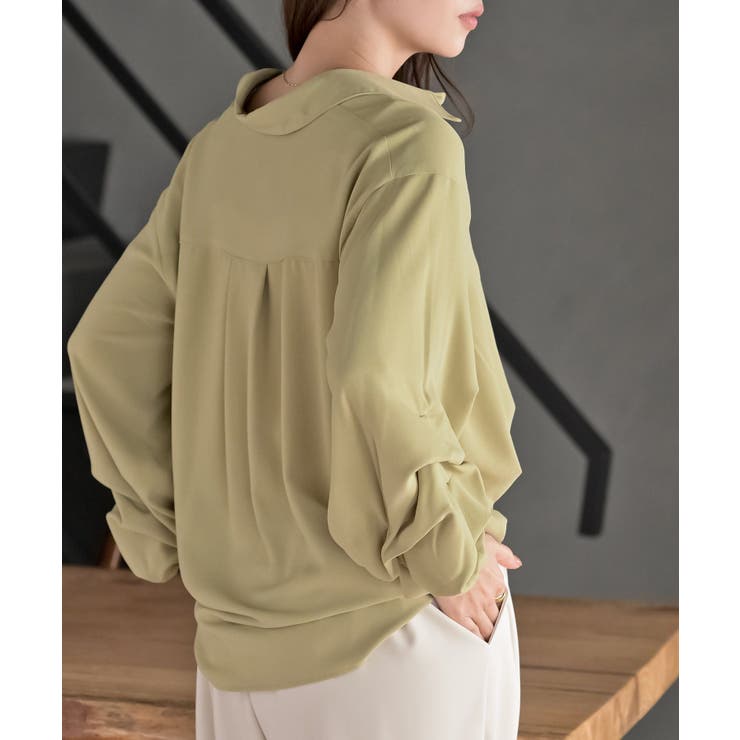 変形袖タックスキッパーブラウス | rps | 詳細画像24 