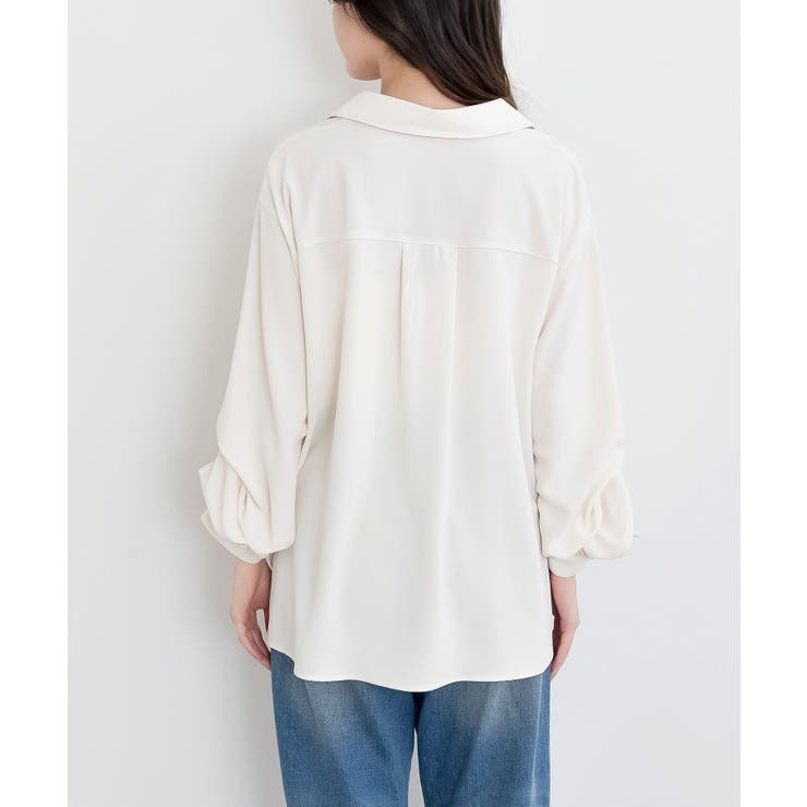変形袖タックスキッパーブラウス | rps | 詳細画像27 
