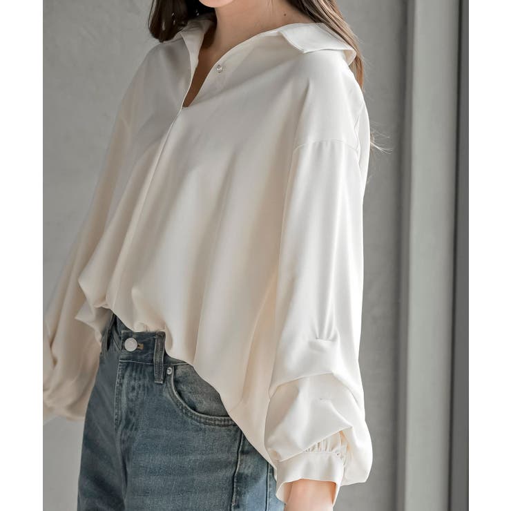 変形袖タックスキッパーブラウス | rps | 詳細画像6 