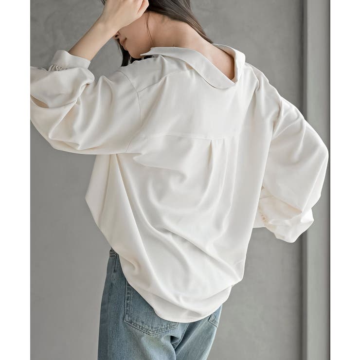 変形袖タックスキッパーブラウス | rps | 詳細画像7 