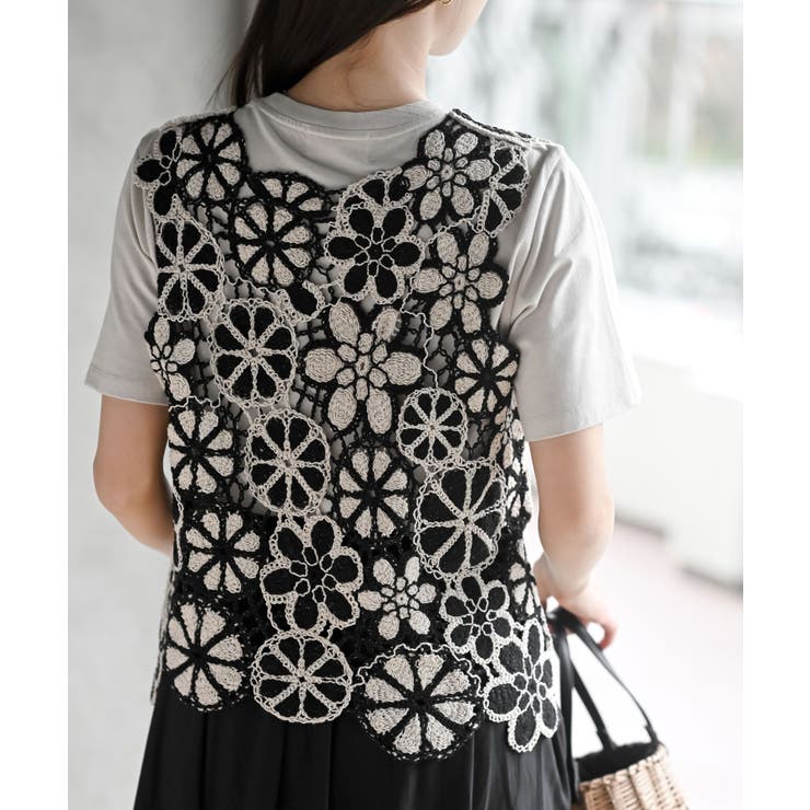 配色レースベスト | rps | 詳細画像26 