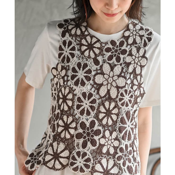 配色レースベスト | rps | 詳細画像6 