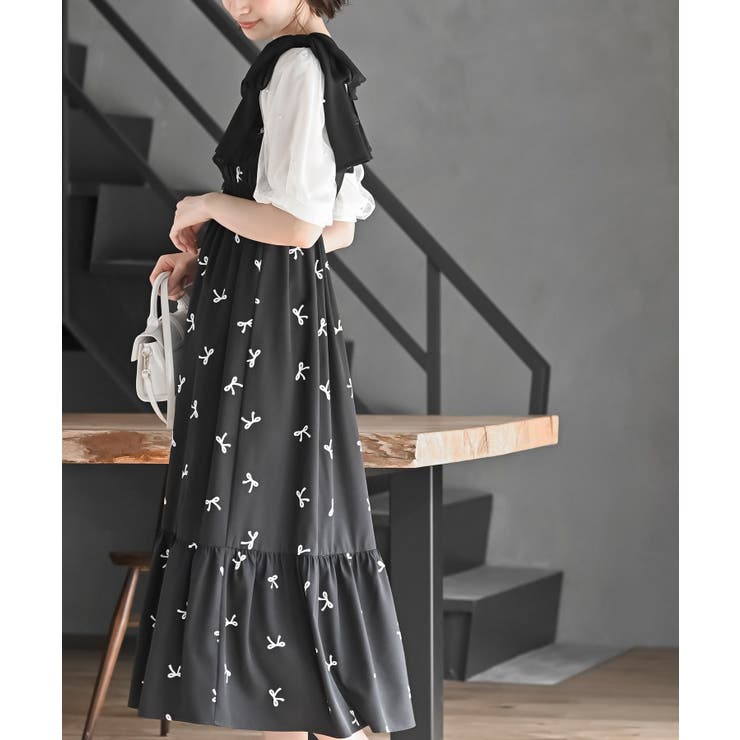 肩リボンシャーリングワンピース | rps | 詳細画像16 