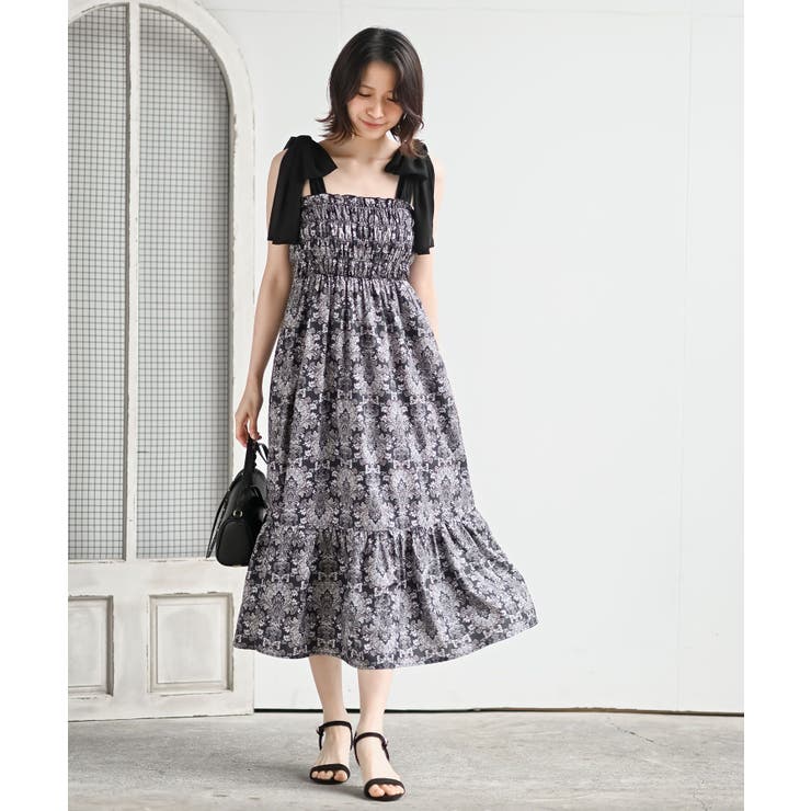 肩リボンシャーリングワンピース | rps | 詳細画像2 