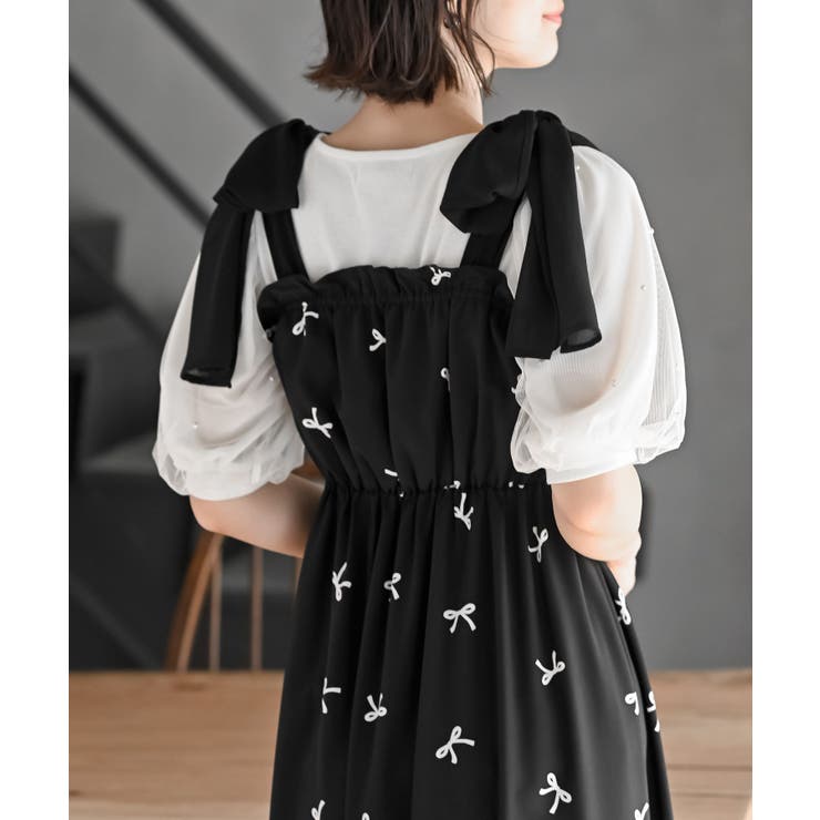 肩リボンシャーリングワンピース | rps | 詳細画像21 