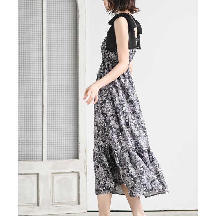 肩リボンシャーリングワンピース | rps | 詳細画像3 