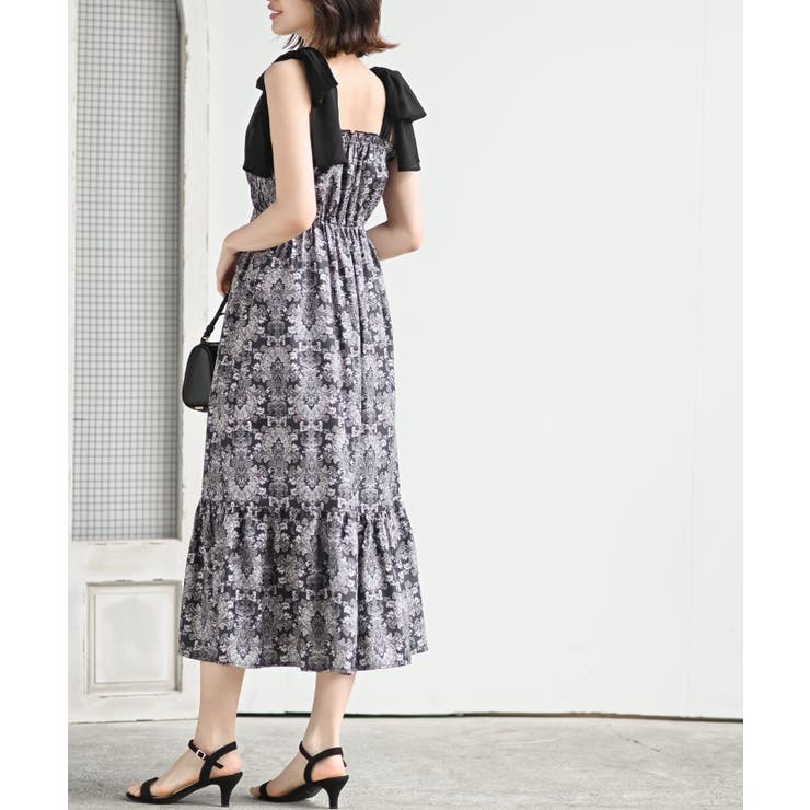 肩リボンシャーリングワンピース | rps | 詳細画像4 