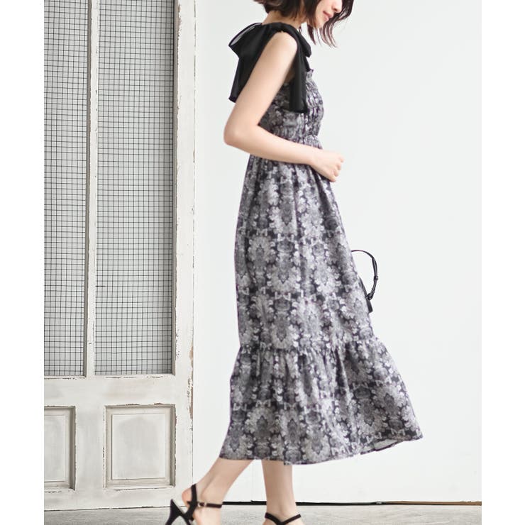 肩リボンシャーリングワンピース | rps | 詳細画像5 