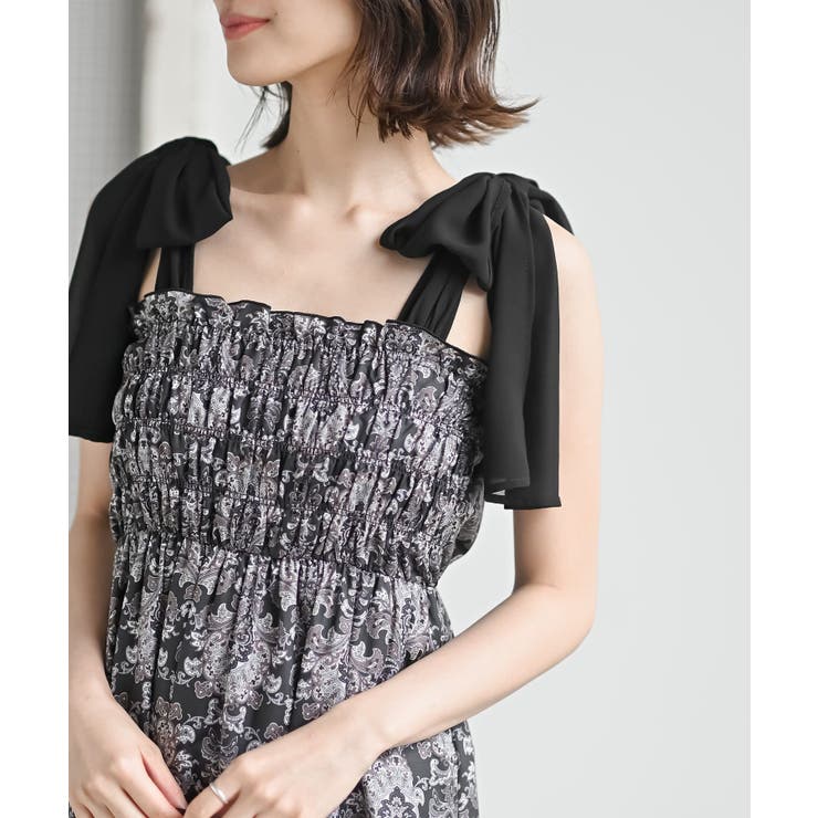 肩リボンシャーリングワンピース | rps | 詳細画像6 