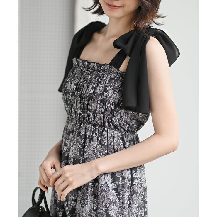 肩リボンシャーリングワンピース | rps | 詳細画像7 