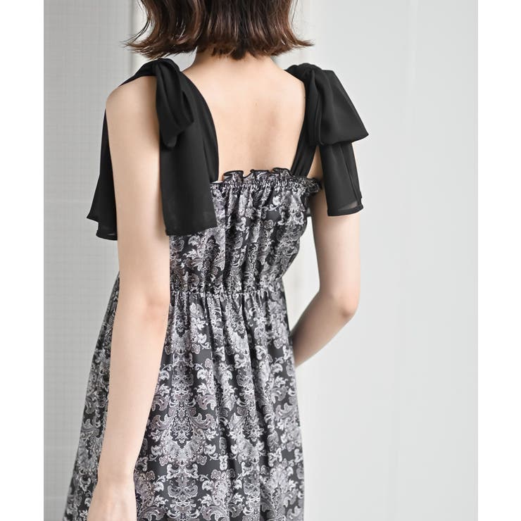 肩リボンシャーリングワンピース | rps | 詳細画像8 