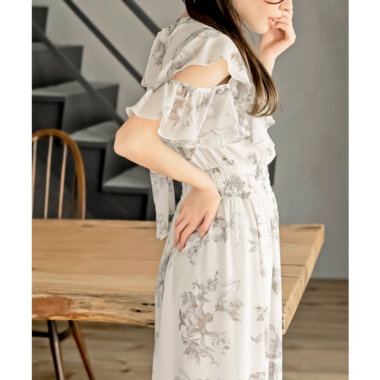 ラッフルスリーブ花柄ワンピース | rps | 詳細画像35 