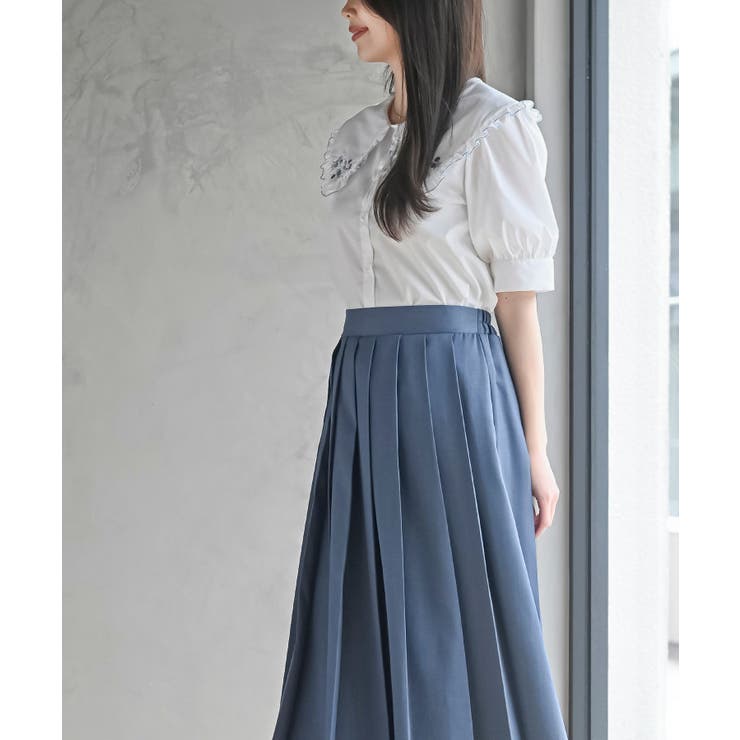 刺繍入りフリル衿5分袖ブラウス[品番：RPSW0003734]｜rps（アール
