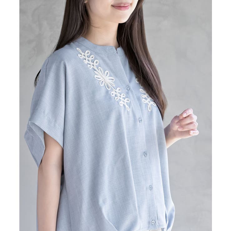コード刺繍裾タックブラウス[品番：RPSW0003793]｜rps（アール