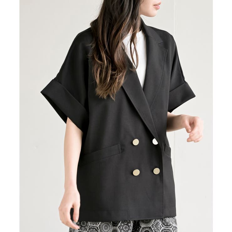 ブラック | ハーフスリーブテーラードジャケット | rps