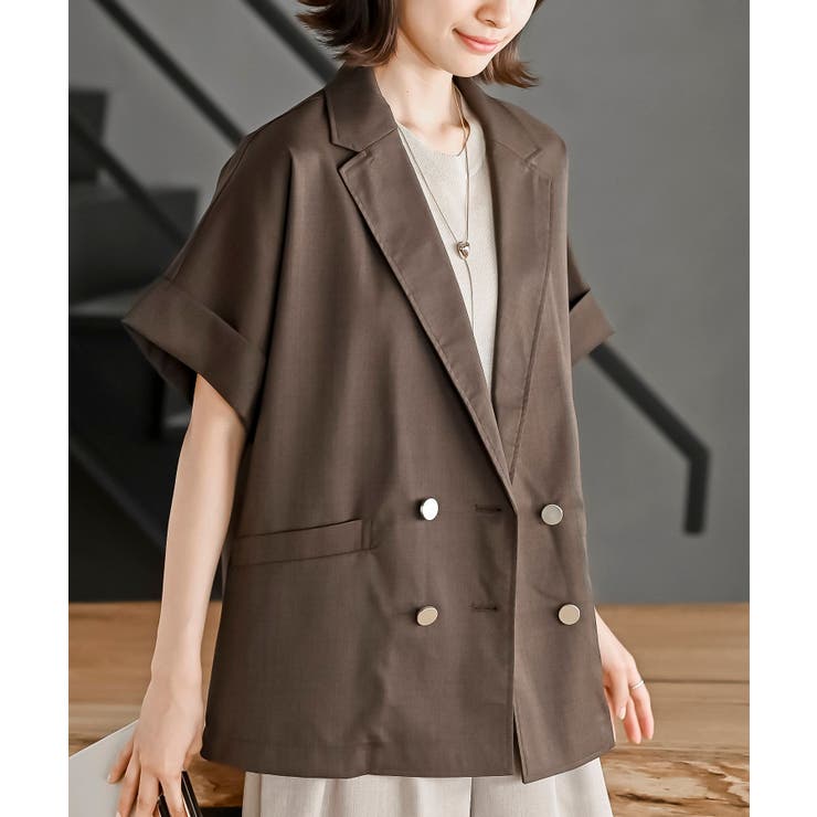ブラウン | ハーフスリーブテーラードジャケット | rps