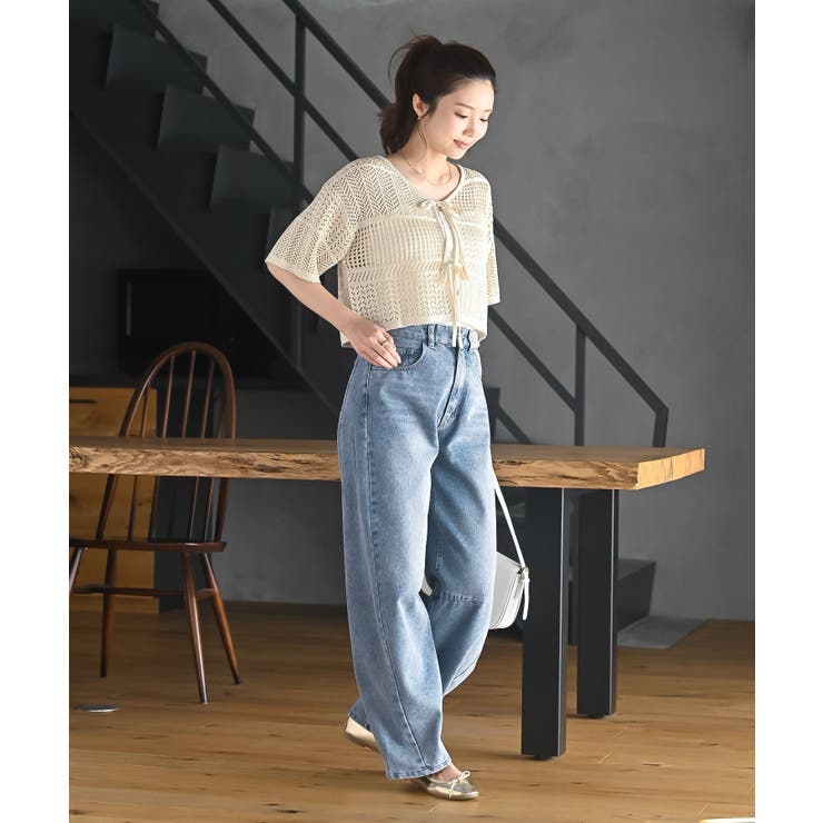 スカシ編みフロントリボンカーディガン | rps | 詳細画像10 