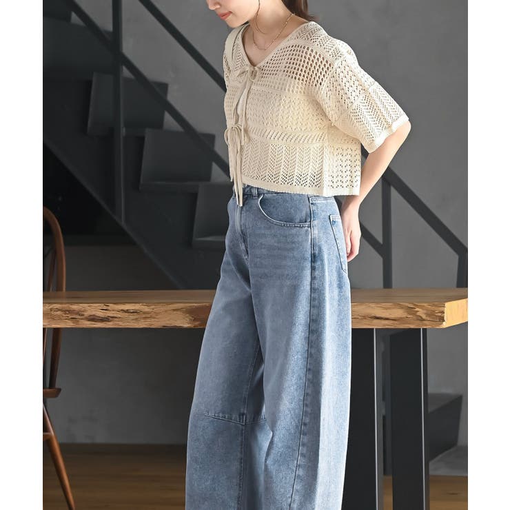 スカシ編みフロントリボンカーディガン | rps | 詳細画像11 