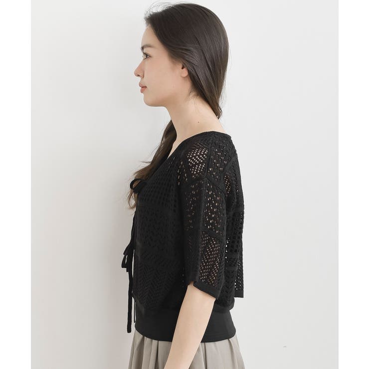 スカシ編みフロントリボンカーディガン | rps | 詳細画像18 