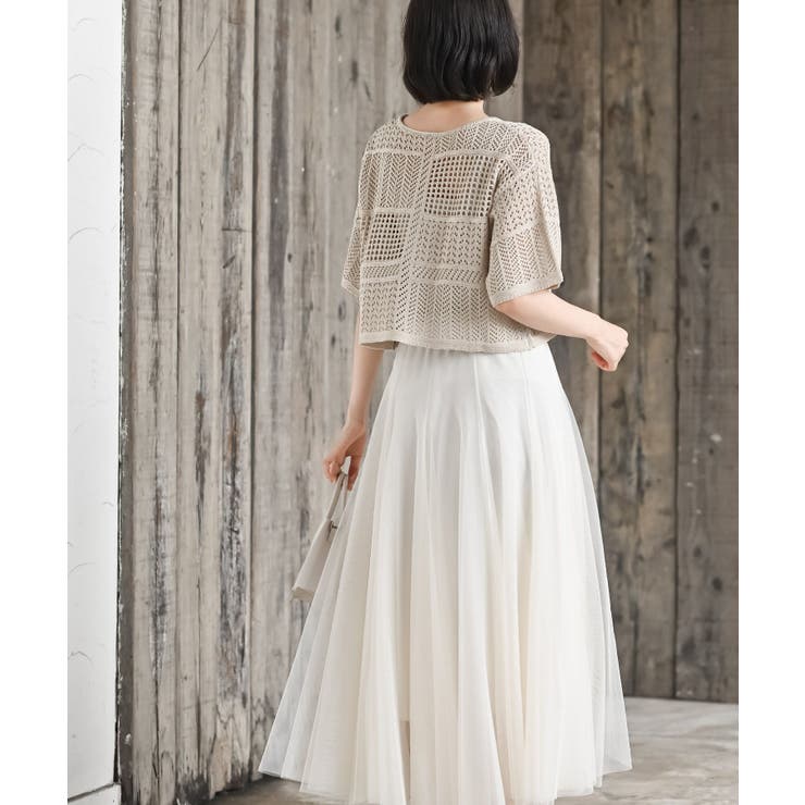 スカシ編みフロントリボンカーディガン | rps | 詳細画像20 