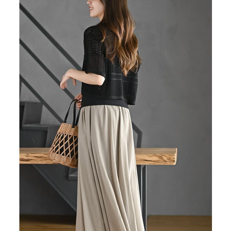 スカシ編みフロントリボンカーディガン | rps | 詳細画像3 