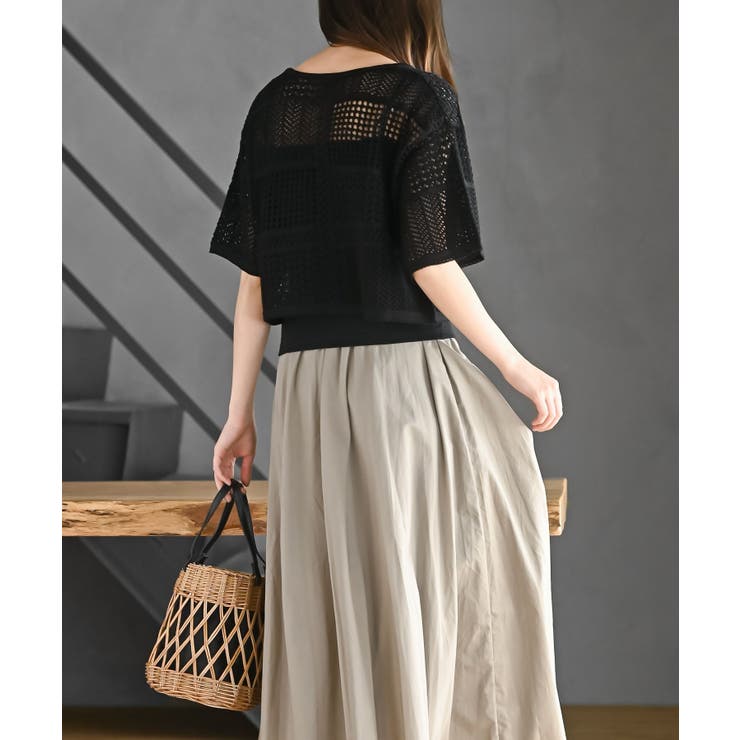 スカシ編みフロントリボンカーディガン | rps | 詳細画像4 