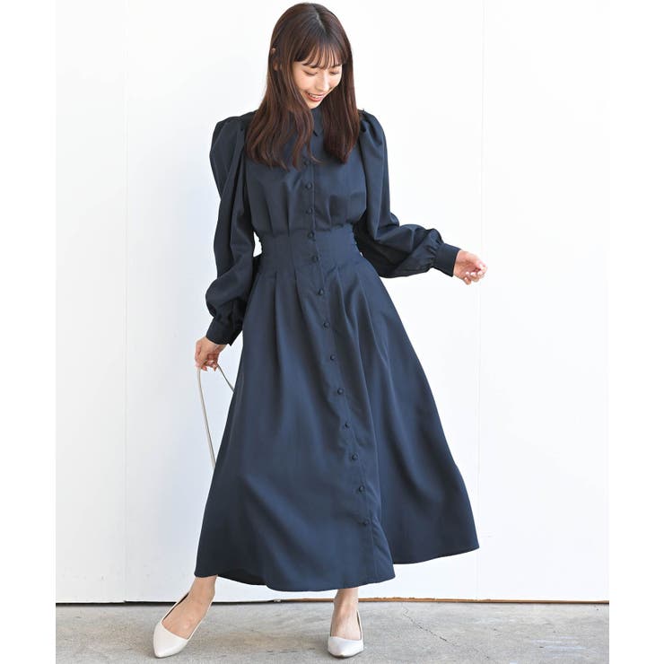 大きいサイズ レディース　リボン付きシースル ワンピース シャツドレスショート ドロストスリーブリボンティアードシャツワンピース[ai119